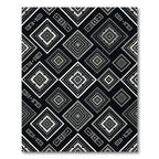 Monochromatic Geometric Diamond Boho Art Rug