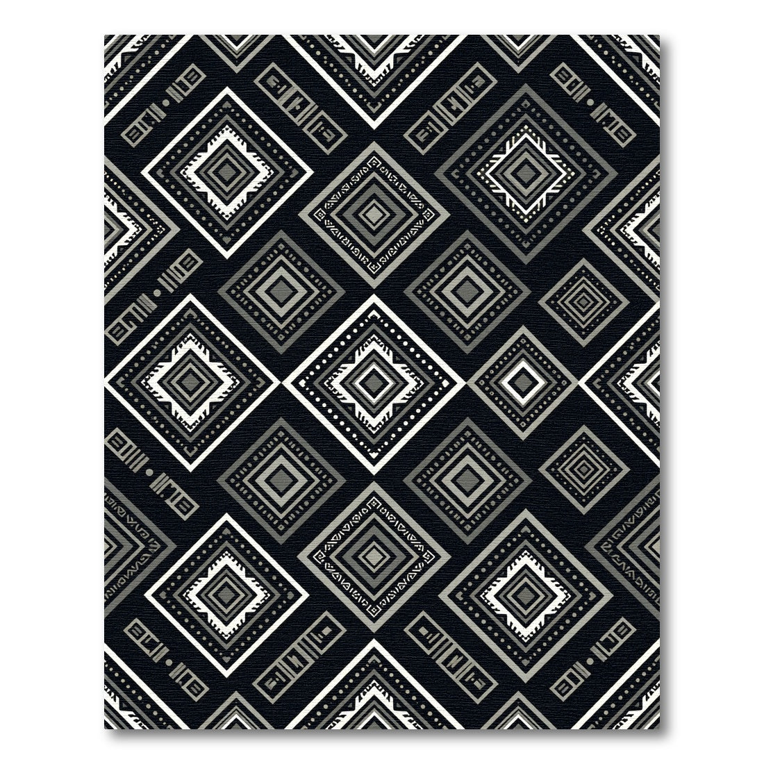 Monochromatic Geometric Diamond Boho Art Rug