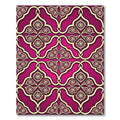 Magenta Ornate Flourish Damask Interlace Rug