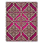Magenta Ornate Flourish Damask Interlace Rug