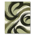 Modern Olive Sweeping Abstract Swirl Rug