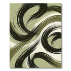 Modern Olive Sweeping Abstract Swirl Rug