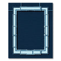 Deep Blue Rectangular Frame Rug
