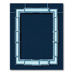 Deep Blue Rectangular Frame Rug