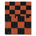 Bold Burnt Orange Black Checkered Grid Rug