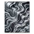 Monochromatic Fluid Swirl Marble Abstract Rug