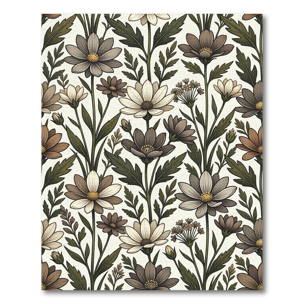 Earthy Floral Botanical Garden Rug