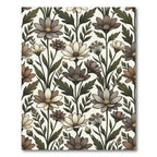 Earthy Floral Botanical Garden Rug