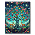 Enchanted Tree Life Rabbits Deer Garden Rug