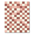 Modern Blush and Terracotta Checkerboard Rug