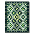 Geometric Diamond Green Abstract Rug