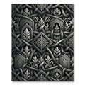 Intricate Silver Interlaced Arch Foliage Rug