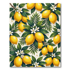 Lush Yellow Lemon and Blossom Foliage Rug