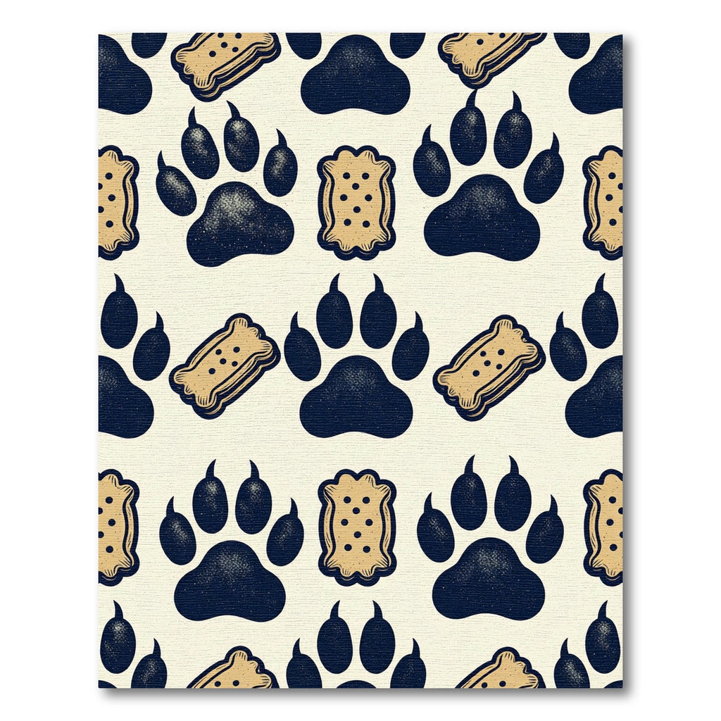 Midnight Paw and Biscuit Graphic Rug