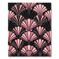 Art Deco Pink Black Shell Fan Rug