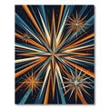 Geometric Starburst Navy and Orange Radial Abstract Rug