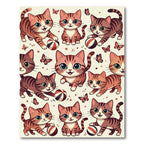 Playful Orange Tabby Cat Kitten Mosaic Rug