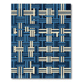 Navy and Cream Woven Basket Weave Rug