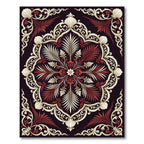 Regal Cream and Crimson Shell Medallion Rug