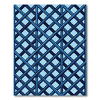 Geometric Navy Blue Crisscross Trellis Rug