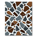 Modern Charcoal Brown Mosaic Fragment Rug