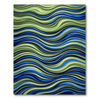 Ethereal Blue and Lime Wavy Flow Rug
