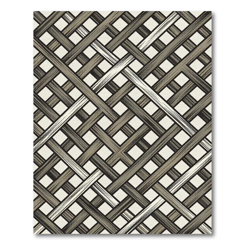 Woven Tan Neutral Lattice Weave Rug