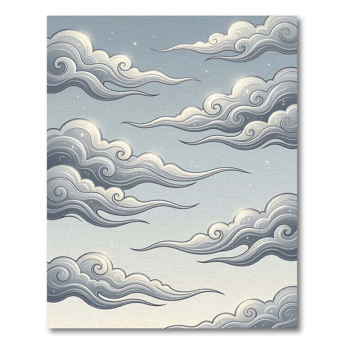 Ethereal Gray Swirling Cloud Celestial Heavens Rug