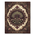 Ornate Floral Palm Medallion Deep Umber Rug