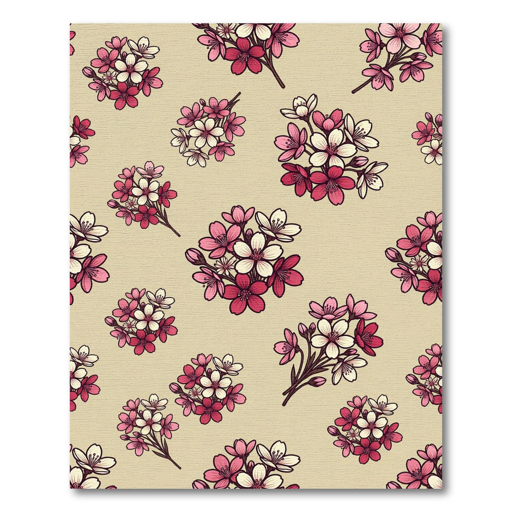 Sweet Pink Cherry Blossom Clusters Rug