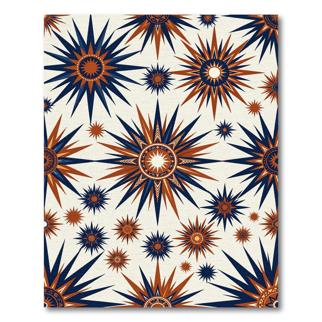 Celestial Navy and Terracotta Star Burst Rug