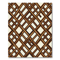 Wood Lattice Interlocking Geometric Pattern Rug