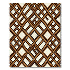 Wood Lattice Interlocking Geometric Pattern Rug