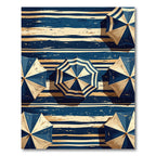 Navy and Cream Striped Umbrella Rug