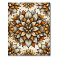 Golden Orange Floral Medallion Composition Rug
