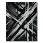 Monochromatic Abstract Geometric Brush Stroke Rug