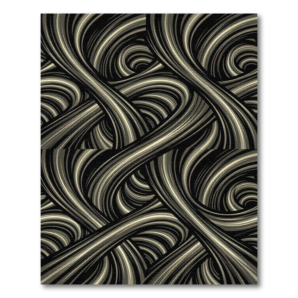 Dynamic Swirl Monochrome Stripe Rug