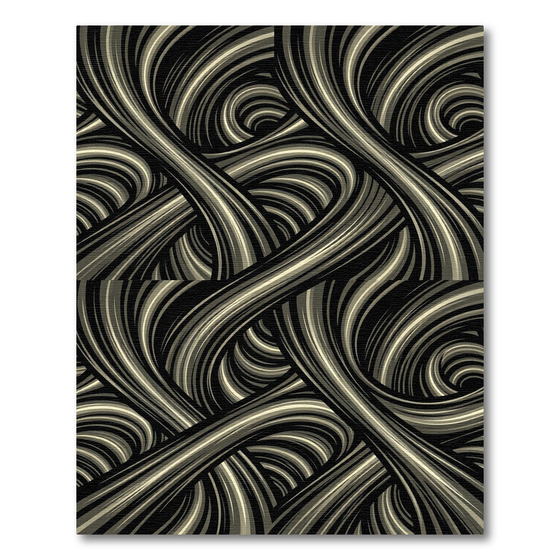 Dynamic Swirl Monochrome Stripe Rug