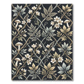 Dark Floral Mushroom Botanical Vines Rug
