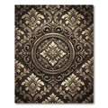Antique Bronze Damask Scrollwork Rug