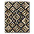 Golden Geometric Diamond Aztec Art Rug