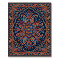 Rich Crimson Blue Paisley Medallion Rug