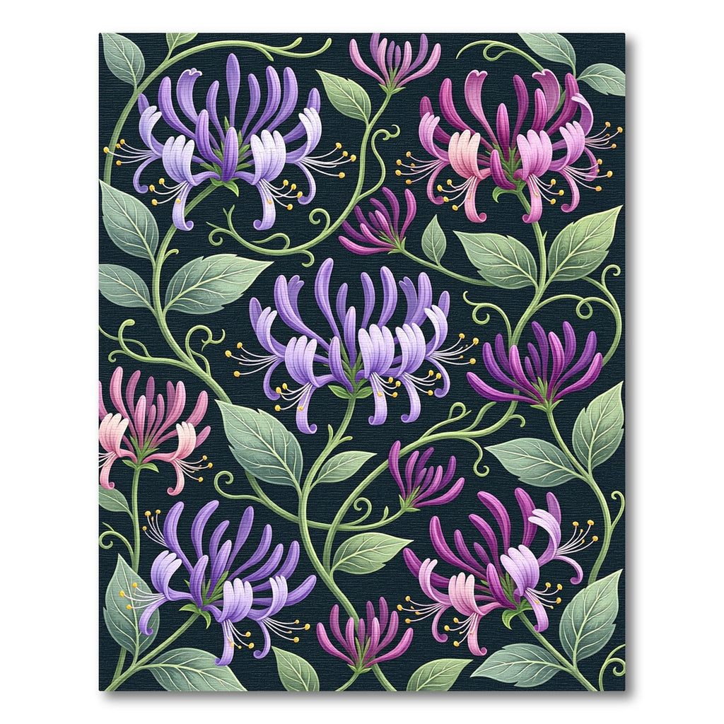 Lush Purple Pink Honeysuckle Garden Rug