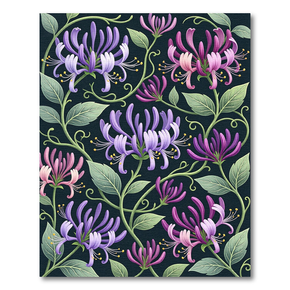 Lush Purple Pink Honeysuckle Garden Rug