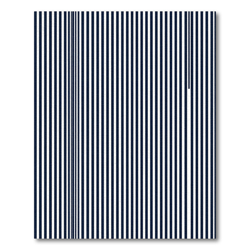 Navy White Vertical Stripe Composition Rug