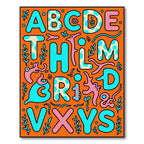 Whimsical Alphabet Dots Organic Shapes Rug