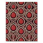 Crimson Cabochon Linked Arabesque Rug