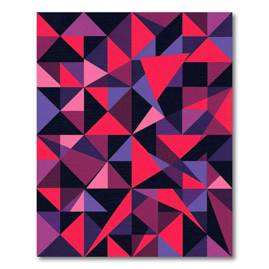 Bold Geometric Triangle Abstract Mosaic Rug
