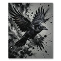 Dark Raven Ink Splatter Rug