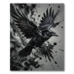 Dark Raven Ink Splatter Rug